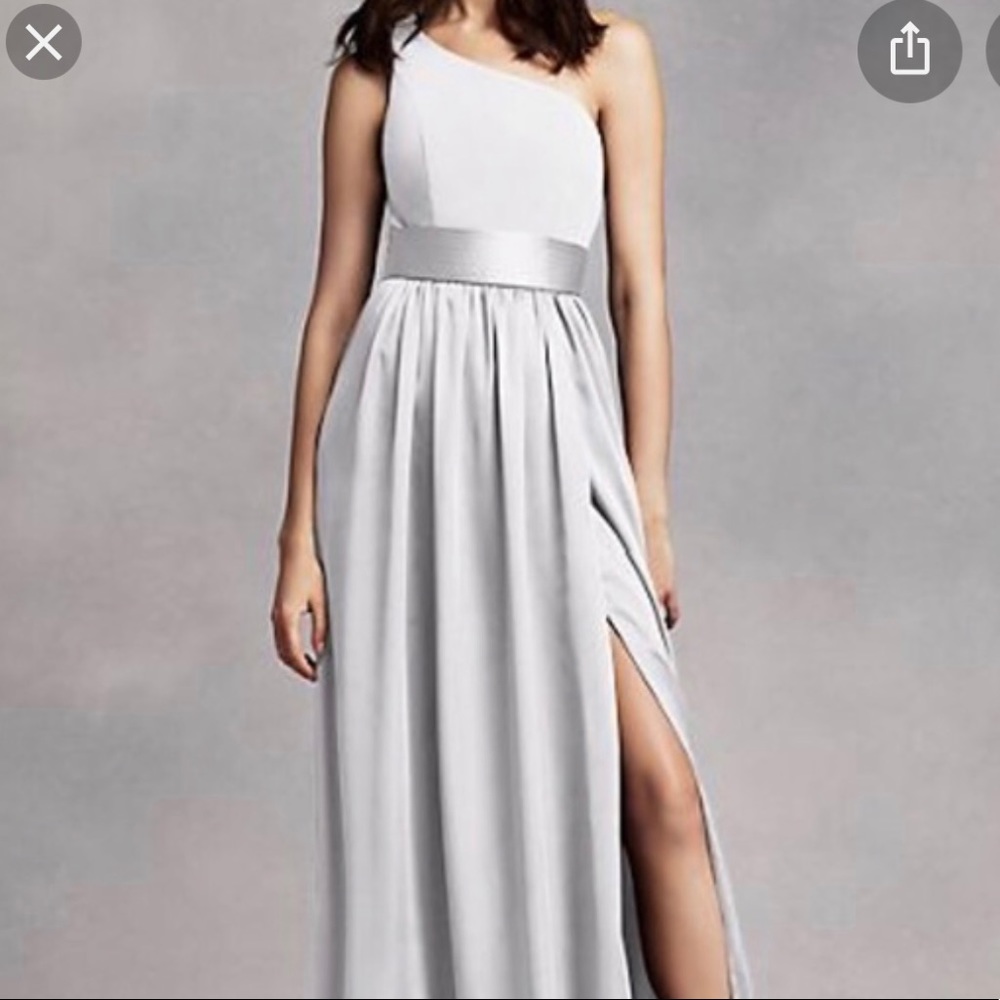Vera wang silver one shoulder dress